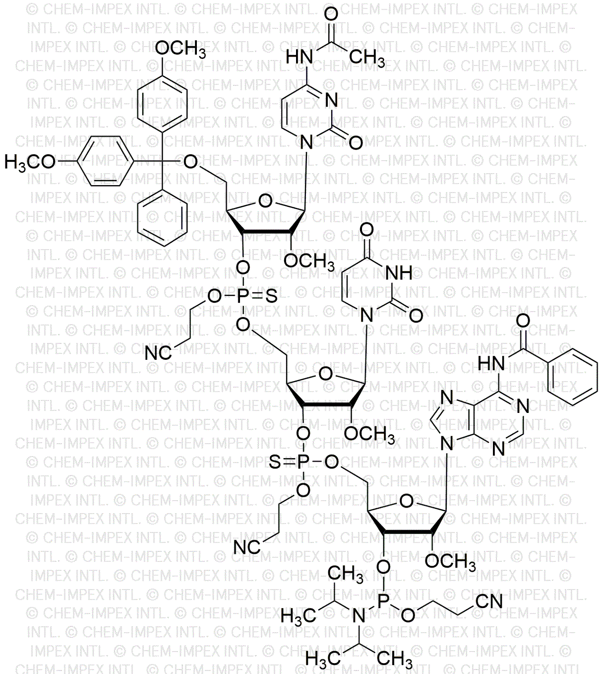 [5'-O-(4, 4'-Dimethoxytrityl)-2'-OMe-C(Ac)](P-thio-pCyEt)[2'-OMe-U](P-thio-pCyEt)[2'-OMe-A(Bz)-3'-cyanoethyl phosphoramidite]