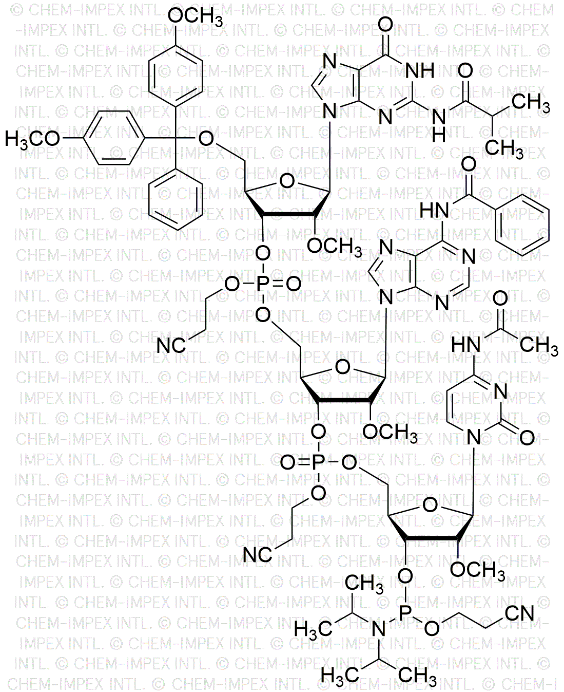 [5'-O-(4, 4'-Dimethoxytrityl)-2'-OMe-G(iBu)](pCyEt)[2'-OMe-A(Bz)](pCyEt)[2'-OMe-C(Ac)-3'-cyanoethyl phosphoramidite]