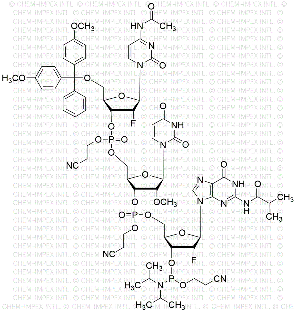 [5'-O-(4, 4'-Dimethoxytrityl)-2'-F-dC(Ac)](pCyEt)[2'-OMe-U](pCyEt)[2'-F-dG(iBu)-3'-cyanoethyl phosphoramidite]