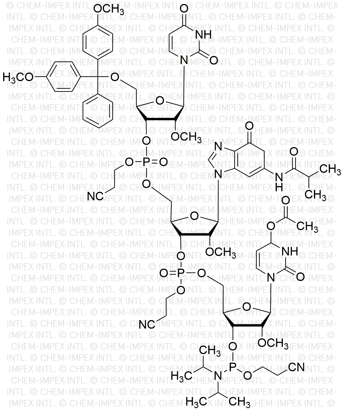 [5'-O-(4, 4'-Dimethoxytrityl)-2'-OMe-U](pCyEt)[2'-O-Me-G(iBu)](pCyEt)[2'-OMe-C(Ac)-3'-cyanoethyl phosphoramidite]