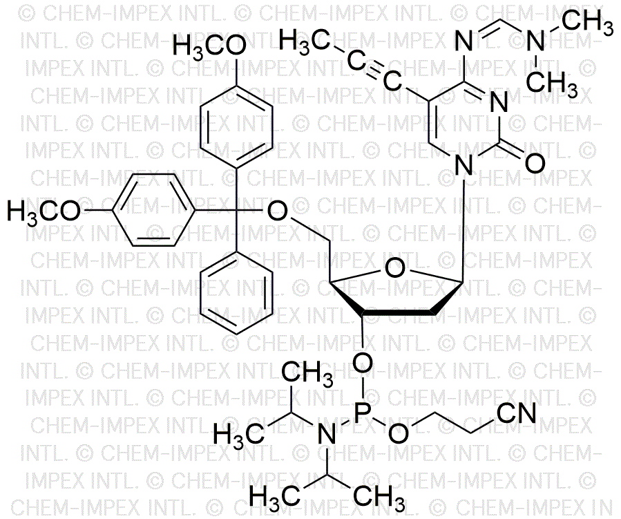 N4-Dimetilformamidina-5'-O-(4, 4'-dimetoxitritil)-5-(1-propinil)-2'-desoxicitidina-3'-cianoetilfosforamidita