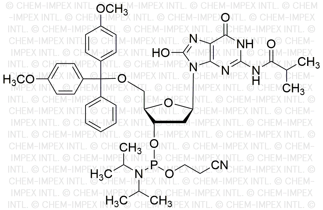 5'-O-(4, 4'-Dimethoxytrityl)-8-oxo-N2-isobutyryl-2'-deoxyguanosine-3'-cyanoethyl phosphoramidite