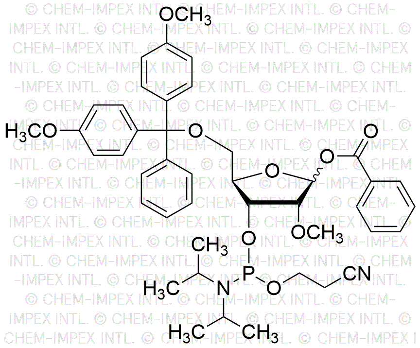 5-O-(4, 4'-Dimetoxitritil)-1-O-benzoil-2-O-metil-ribofuranosa-3-cianoetil fosforamidita