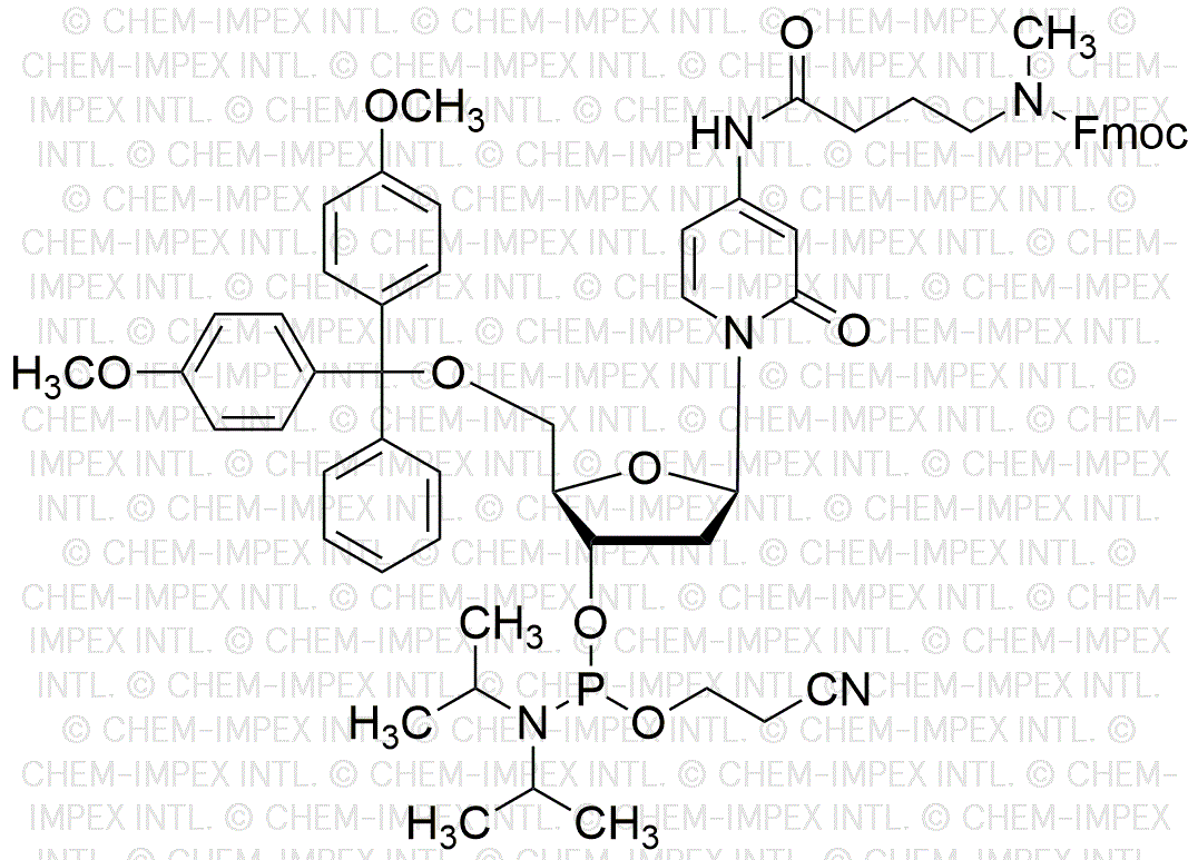 5'-O-(4, 4'-Dimethoxytrityl)-N4-[4-(N-fluorenylmethyloxycarbonyl-N-methyl-amino)butyryl]-2'-deoxycytidine-3'-cyanoethyl phosphoramidite