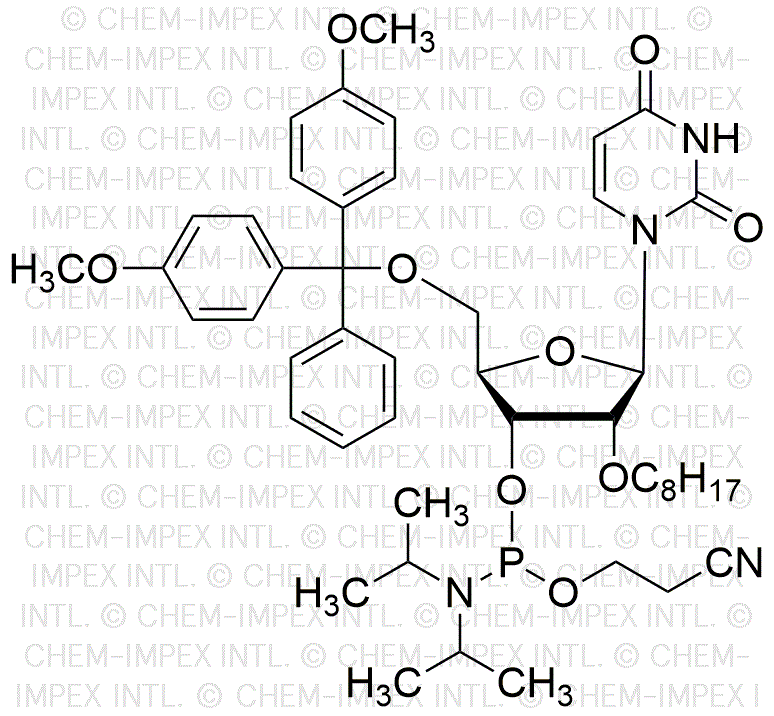 5'-O-(4, 4-diméthoxytrityl)-2'-O-octyl-uridine-3'-[(2-cyanoéthyl)-N, N-diisopropyl]phosphoramidite