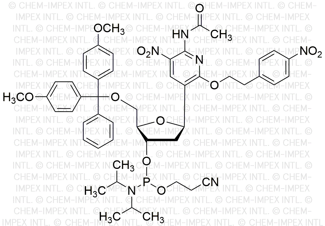 5'-O-(4, 4'-diméthoxytrityl)-O2-P-nitrophénéthyl-N6-acétyl-5-nitro-2'-désoxy-pyridinamine-3'-cyanoéthyl phosphoramidite