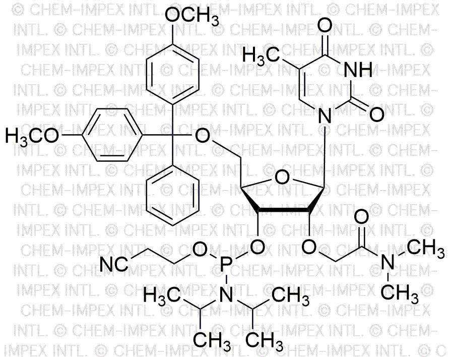 5'-O-(4, 4'-diméthoxytrityl)-2'-O-[2-(diméthylamino)-2-oxoéthoxy]-5-méthyluridine-3'-cyanoéthyl phosphoramidite